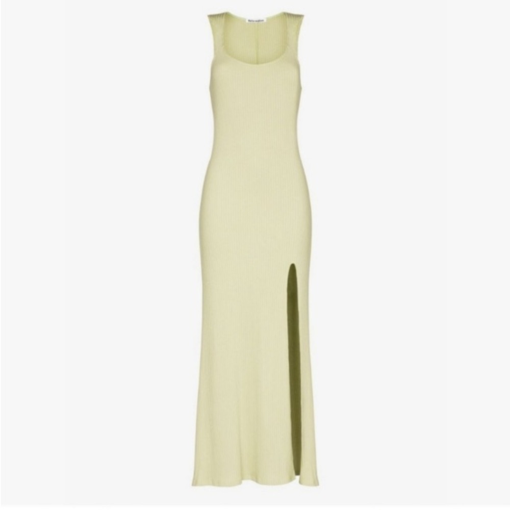 Reformation Bliss Ribbed Midi Dress Limon Sz XS Elevated Basic Sexy Vacation - Picture 4 of 16